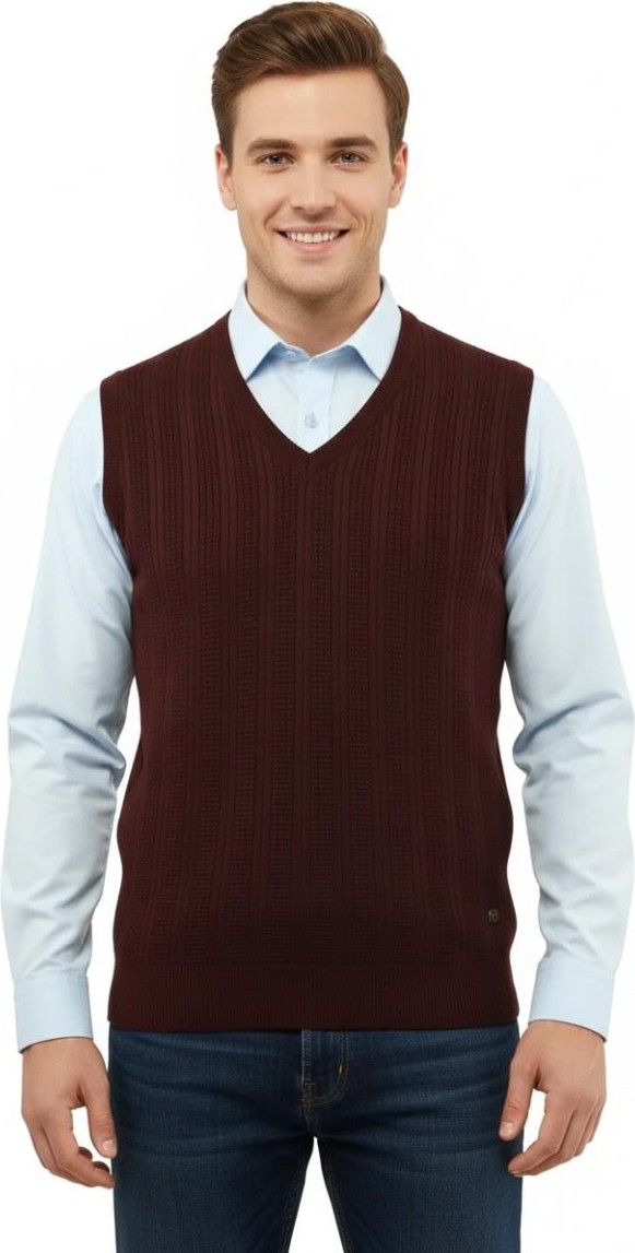 Erkek V Yaka Süveter Çelik Örgü Regular Kalıp 5209H BGL-ST04843 görsel 5