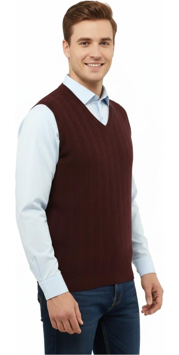 Erkek V Yaka Süveter Çelik Örgü Regular Kalıp 5209H BGL-ST04843 görsel 6