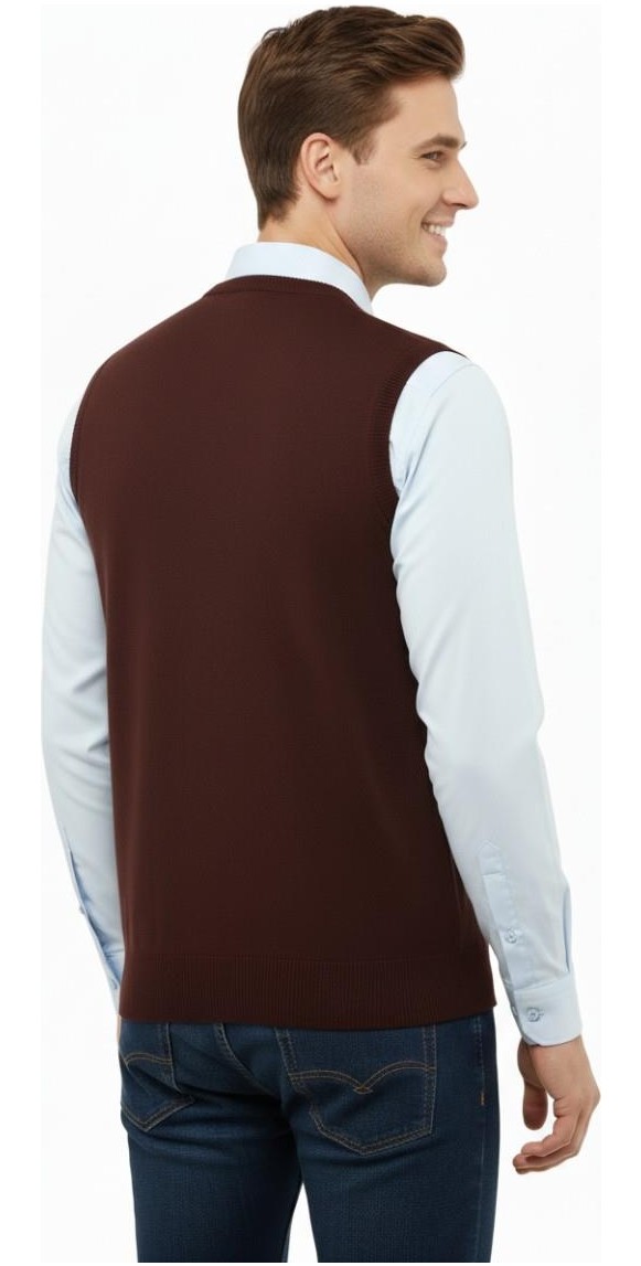Erkek V Yaka Süveter Çelik Örgü Regular Kalıp 5209H BGL-ST04843 görsel 7