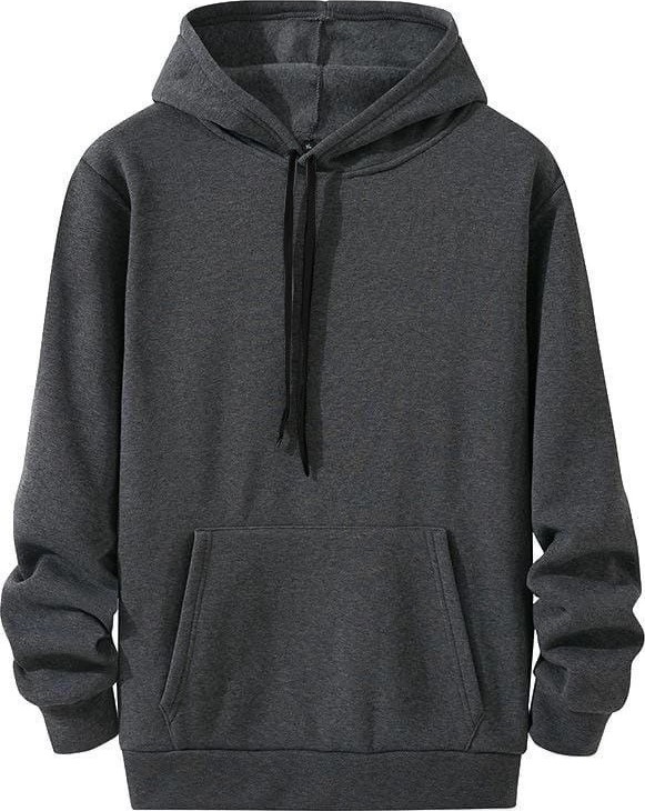 Tarz Yeri Kadın Kapüşonlu Kanguru Cepli 3 Iplik Pamuklu Oversize Hoodie Sweatshirt - Füme