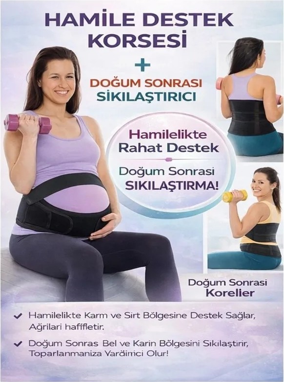 Ankaflex Hamile Korsesi Balenli Bel Pelvis Destek Kemeri Doğum Öncesi Gebelik Desteği Doğum Sonrası Karın Toparlayıcı Korse görsel 7