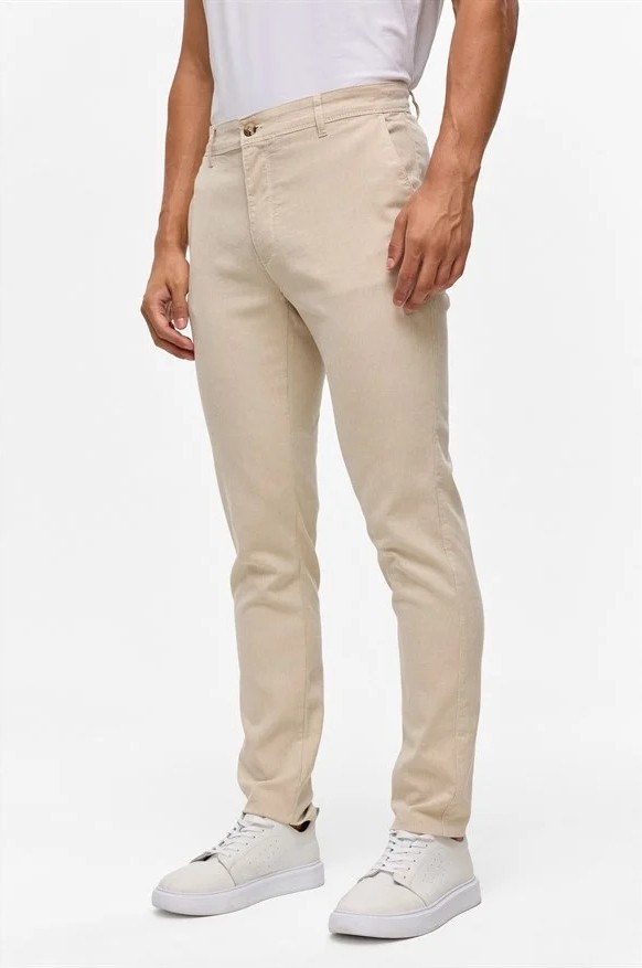 Süvari Bej Slim Casual Pantolon görsel 3