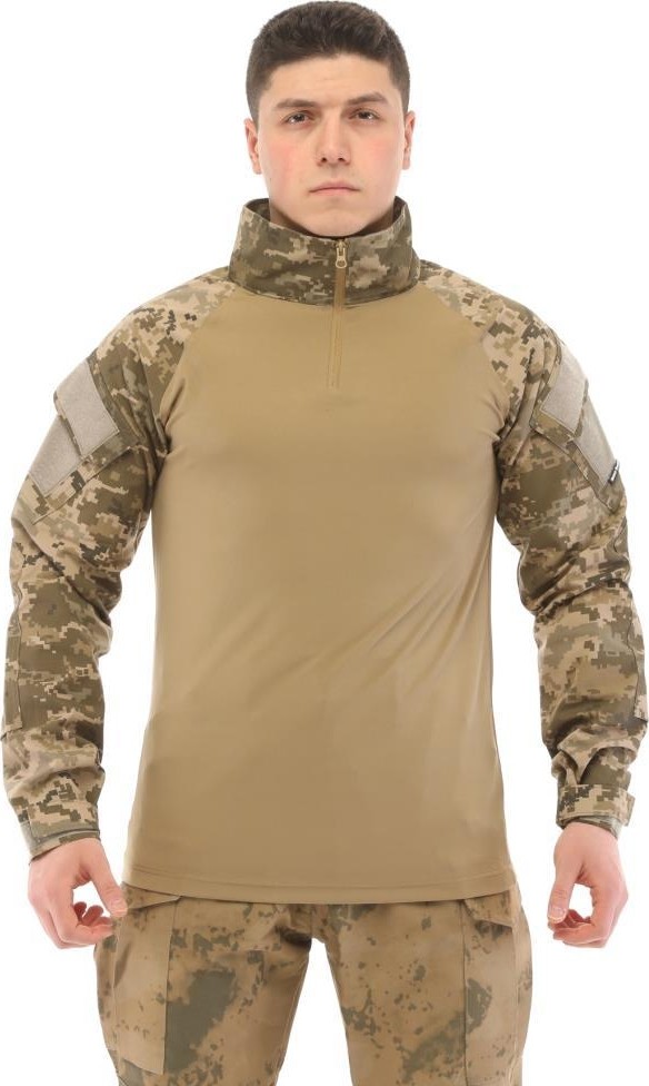 Single Sword Dirseklik Tasarımlı Polo Yaka Yetişkin Combat Tişört - Beden: 2XL | Renk: Piksel