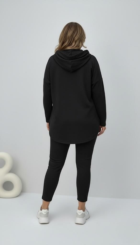 Moda Xlarge Kadın Büyük Beden Uzun Kollu Kapüşonlu Kanguru Cepli Sweatshirt 2016 görsel 8