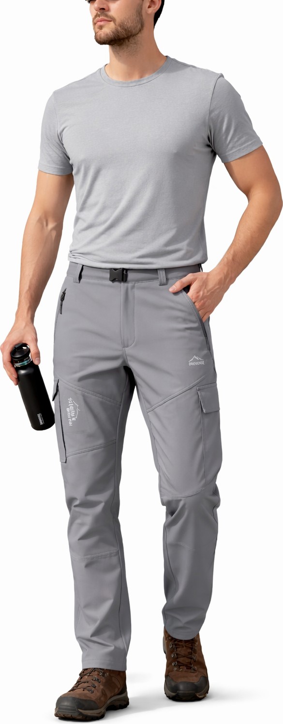Sinwear Erkek Siyah Kışlık Içi Polar Su Itici Rüzgar Geçirmez Outdoor Softshell Pantolon