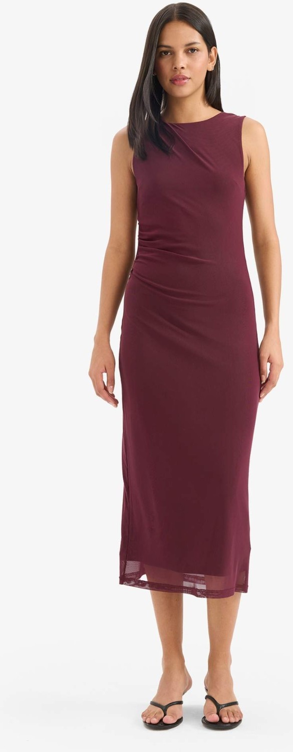 DeFacto Bodycon Vücudu Saran Yuvarlak Yaka Tül Kolsuz Midi Elbise D8036AX25AU görsel 3