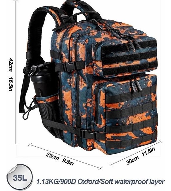 Quickprep 35L Taktik Askeri Sırt Çantası - 900D Oxford Su Geçirmez Kumaş görsel 2