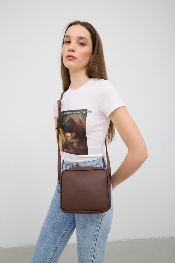 Shule Bags Lina Çapraz Çanta Krem görsel 5