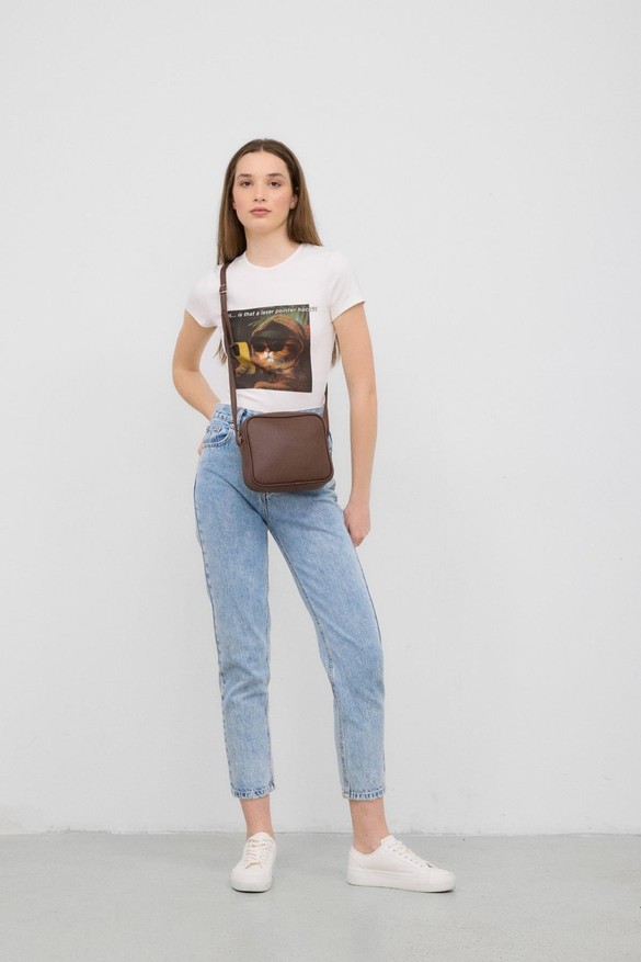 Shule Bags Lina Çapraz Çanta Krem görsel 7