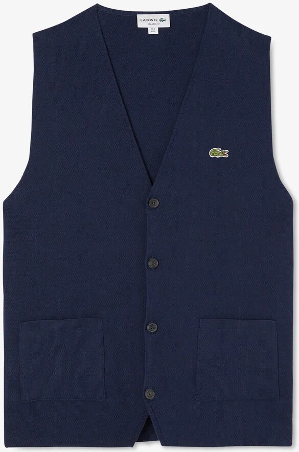 Lacoste Erkek Classic Fit Lacivert Triko Yelek görsel 3
