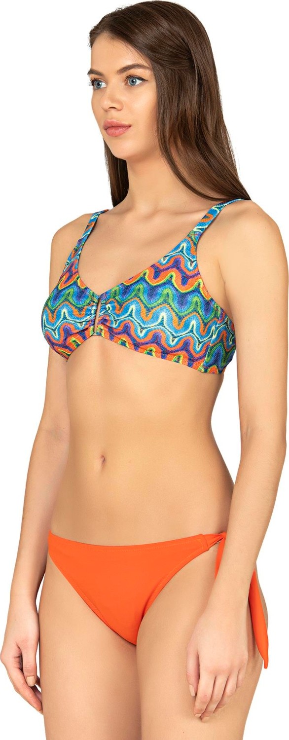 Endeep Kadın Desenli Dokulu Ipli Bikini Takımı görsel 3