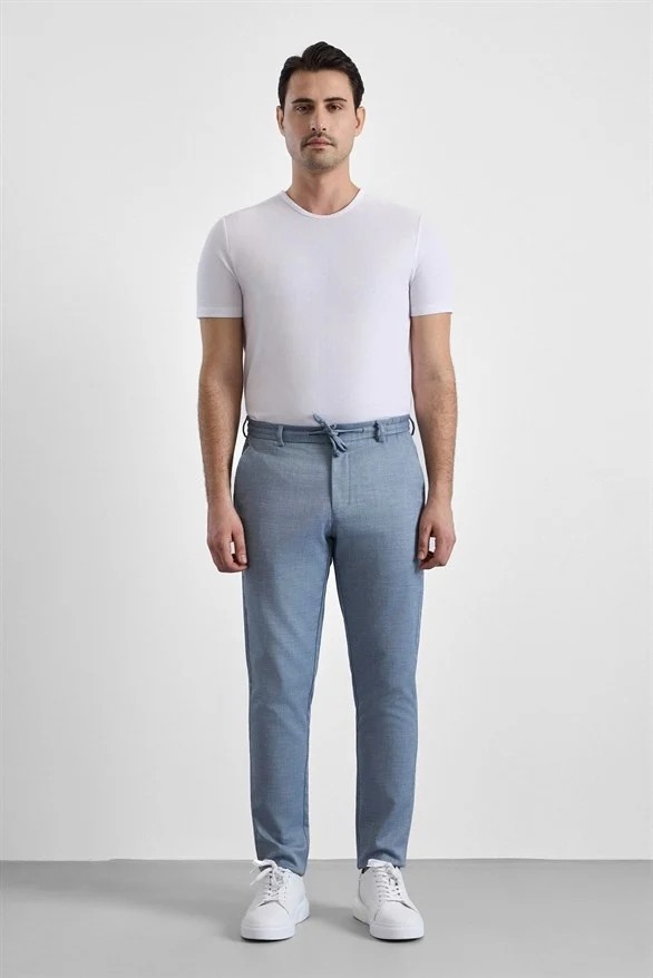 Süvari Lacivert Slim Düz Jogger Pantolon