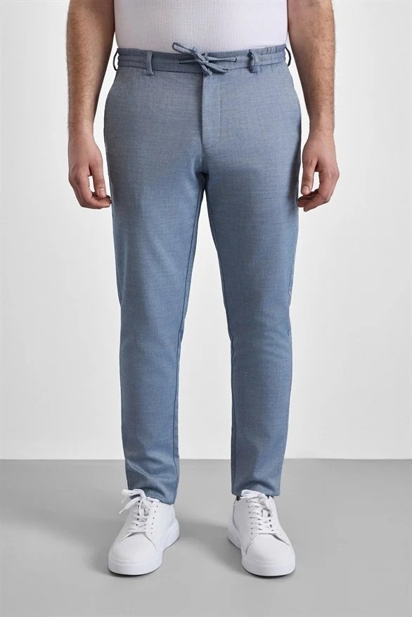 Süvari Lacivert Slim Düz Jogger Pantolon görsel 8