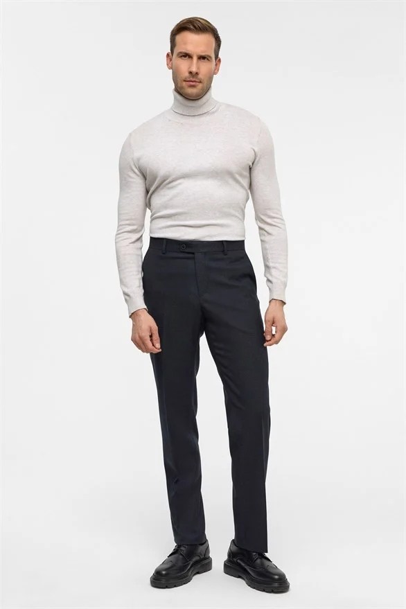 Süvari Siyah Düz Casual Pantolon