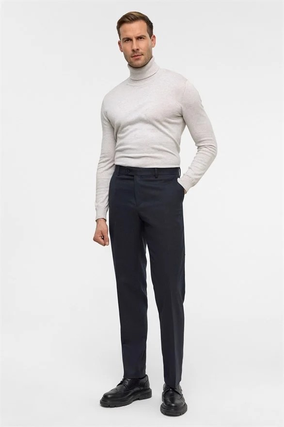 Süvari Siyah Düz Casual Pantolon görsel 2