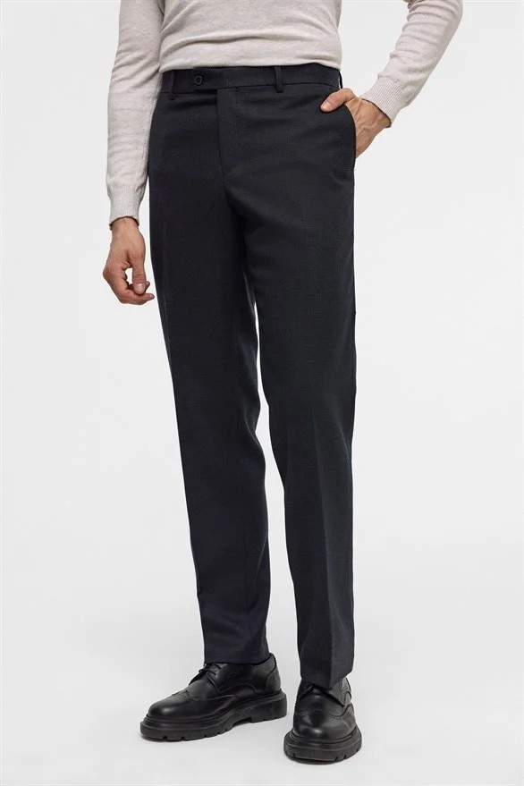 Süvari Siyah Düz Casual Pantolon görsel 5