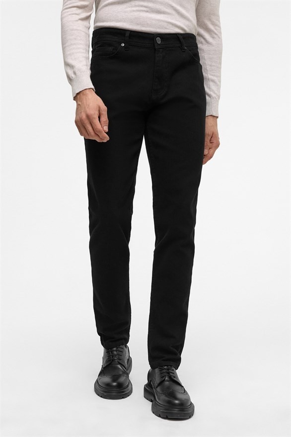 Süvari Siyah Düz Casual Pantolon görsel 6