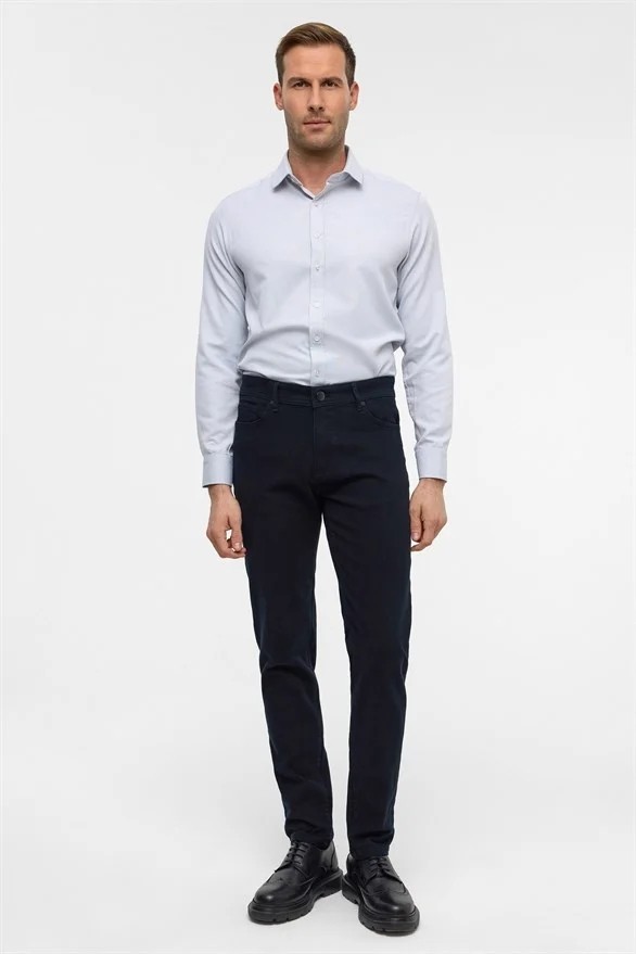 Süvari Siyah Düz Casual Pantolon