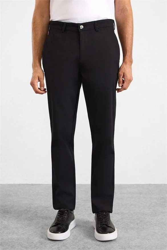 Süvari Siyah Regular Casual Pantolon görsel 6