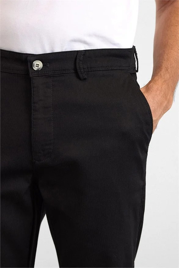 Süvari Siyah Regular Casual Pantolon görsel 7