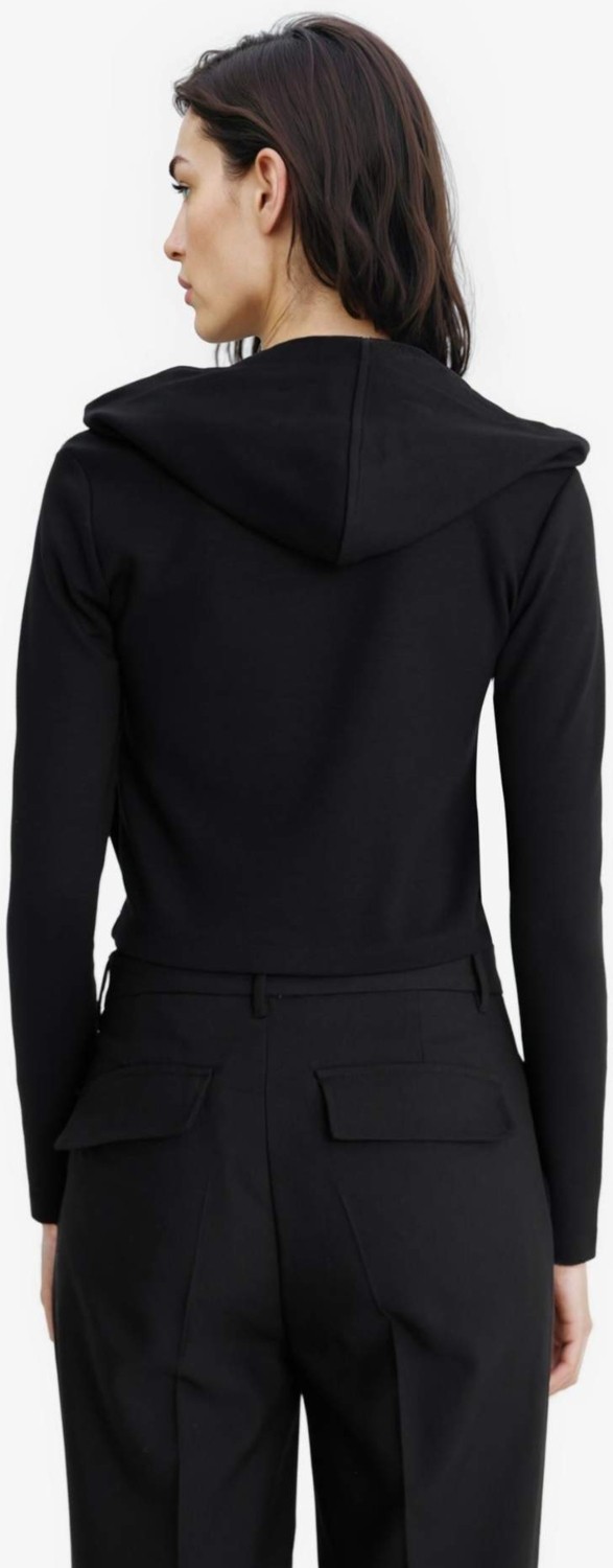 DeFacto Slim Fit Dar Kesim Kapüşonlu Modal Fermuarlı Sweatshirt F7651AX25AU görsel 6