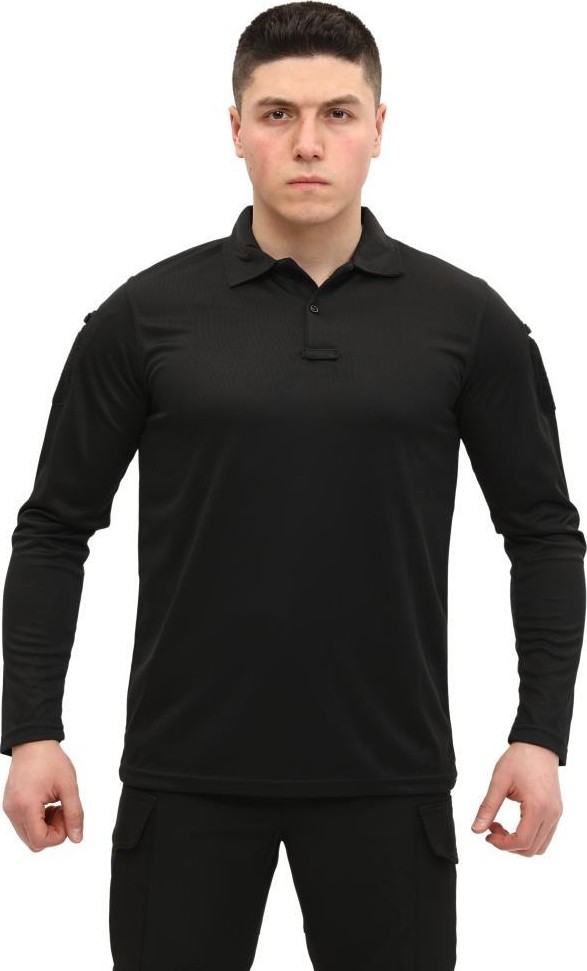 Single Sword Taktik T - Shirt - Polo Yaka Uzun Kol - Beden: XL | Renk: Siyah