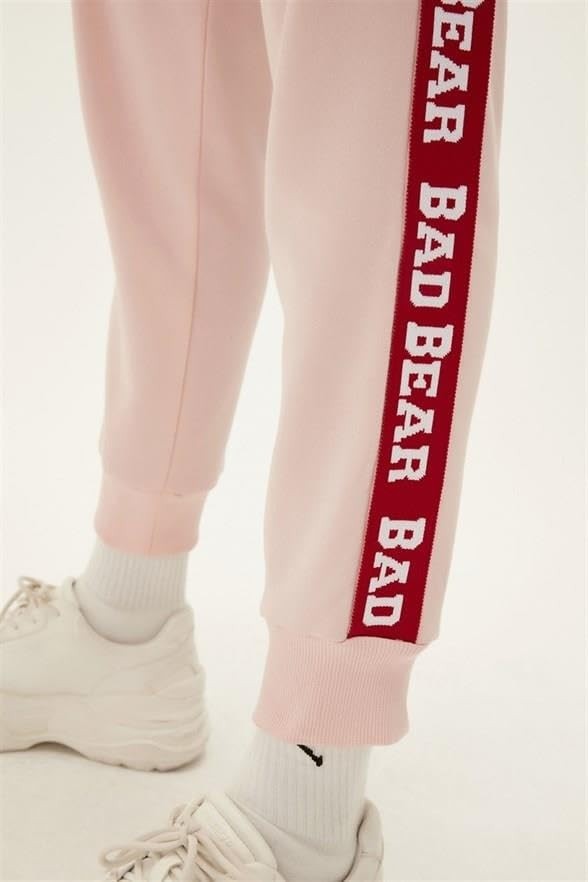 Die Grup Trainer Sweatpants Pudra Pembe Logo Baskılı Kadın Eşofman Altı görsel 4