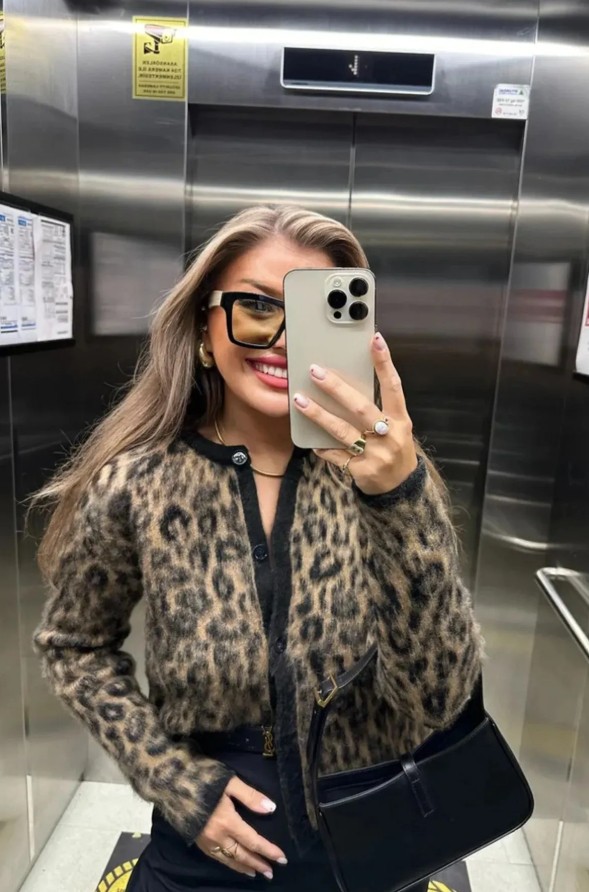 Sd Butik Leopar Hırka görsel 2