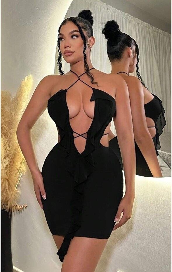 Kiviva Siyah Fantezi Elbise 5086