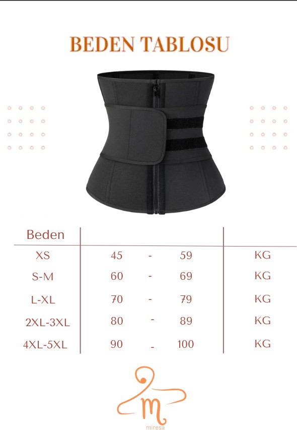 Miresa Sauna Etkili Sıklaştırıcı ve Toparlayıcı Unisex Termal Bel Korse görsel 2