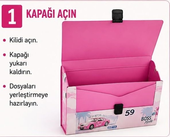 1001 A4 Saplı Proje ve Evrak Çantası, Kilitli ve Geniş Iç Hacimli Belge Saklama Çantası, Dayanık görsel 2