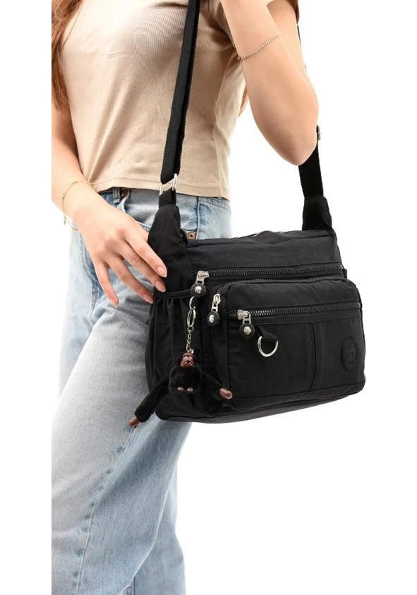 Baginn Klinkır Kadın Postacı Çanta Çok Cepli Çapraz Askılı Yağmura Dayanıklı Kumaş görsel 6