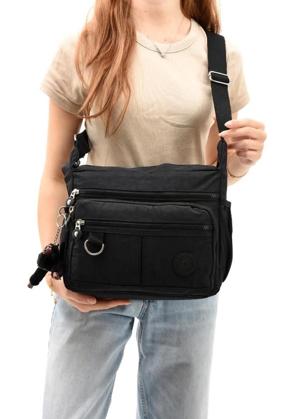 Baginn Klinkır Kadın Postacı Çanta Çok Cepli Çapraz Askılı Yağmura Dayanıklı Kumaş görsel 8