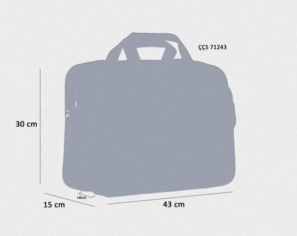 Ççs 71243 Siyah Kumaş Laptop Bölmeli Evrak Çantası görsel 5