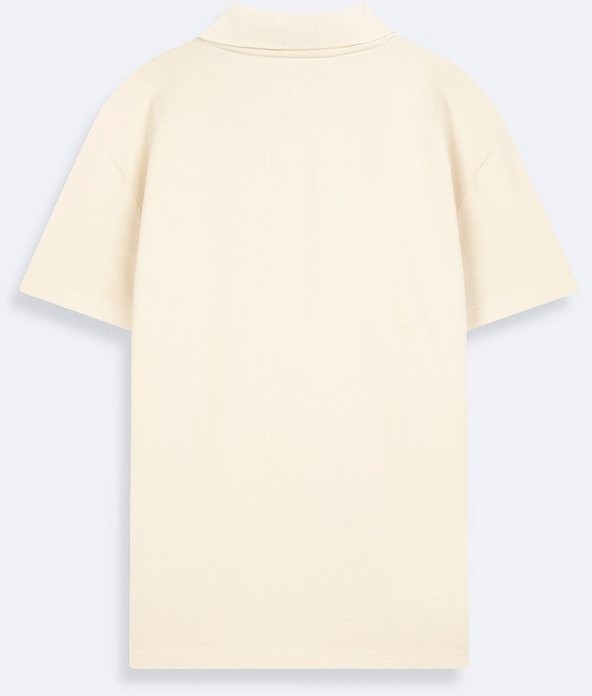 LTB V Yaka Pike Polo Yaka Bej T-Shırt görsel 2