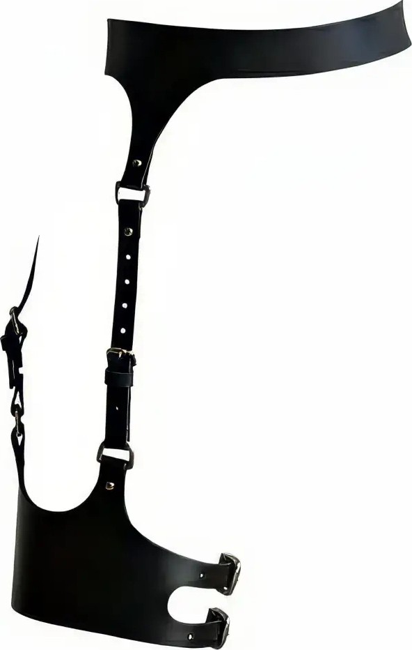 Nemere Siyah Jartiyer Harness Deri Tokalı Ayarlanabilir Bacak Aksesuarı - APFT1159 görsel 3