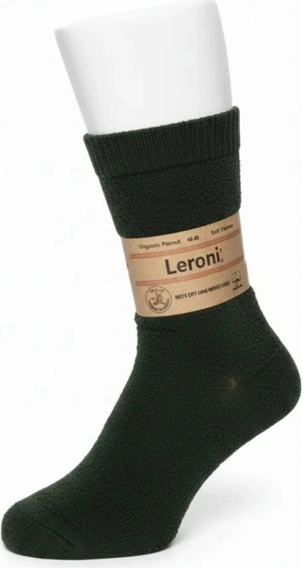 Pileli Store Leroni Dikşsiz Organik Pamuk Termal Havlu Çorap. Bileği Sıkmayan Lastik görsel 3