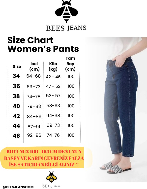 Bees Jeans Mavi Yüksek Bel Yumuşak Dokunuşlu Rahat Kesim Mom Jeans görsel 4