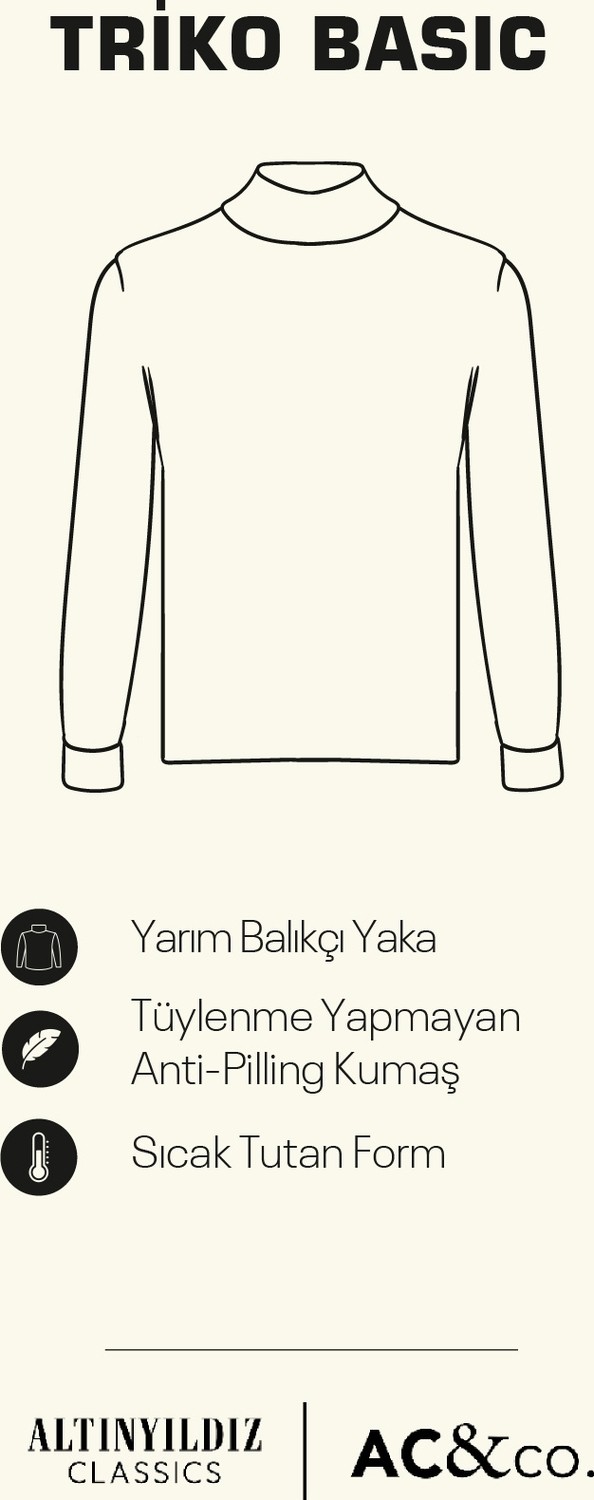 Altınyıldız Classics Erkek Bordo Tüylenme Yapmayan Standart Fit Normal Kesim Yarım Balıkçı Yaka Triko Kazak görsel 4