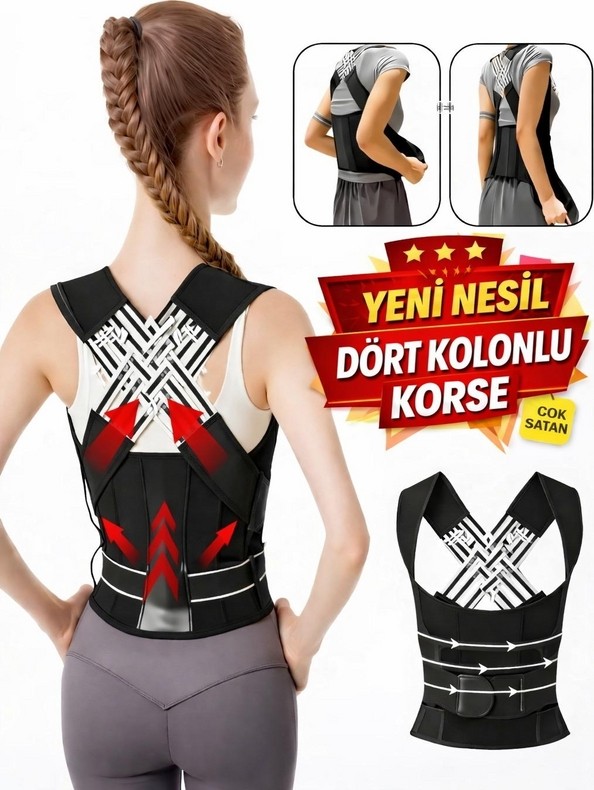 Ankaflex Hamile Dik Durma Korsesi Sırt Omurilik Postür Düzeltici Duruş Düzeltici Kambur Omuz Korsesi görsel 6