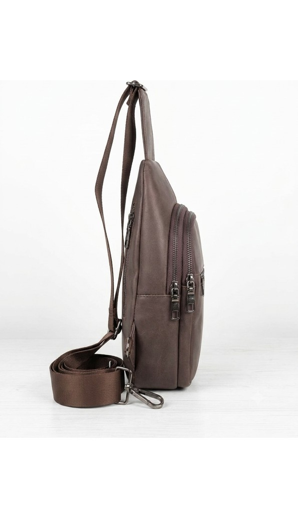 Deribond Hakiki Deri Erkek Çapraz Göğüs Çantası - Çok Bölmeli Body Bag Sling Bag görsel 7
