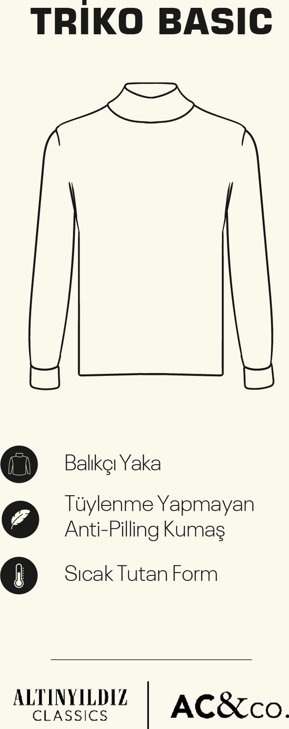 Altınyıldız Classics Erkek Lacivert Tüylenme Yapmayan Anti Pilling Özellikli Standart Fit Tam Balıkçı Yaka Triko Kazak görsel 3
