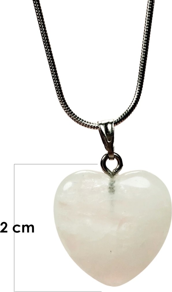 Marsilyan Pembe Kuvars Doğal Taşı Zincirli El Yapımı Kolye Uç: 2 cm Zincir: 20 cm Kutulu görsel 2