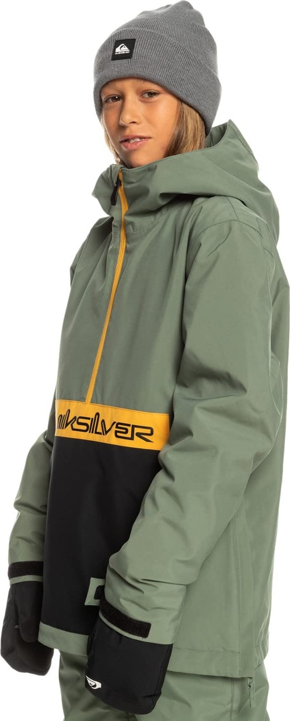 Aesco Quiksilver Steeze Youth Unisex Çocuk Yeşil Snowboard Ceketi görsel 4
