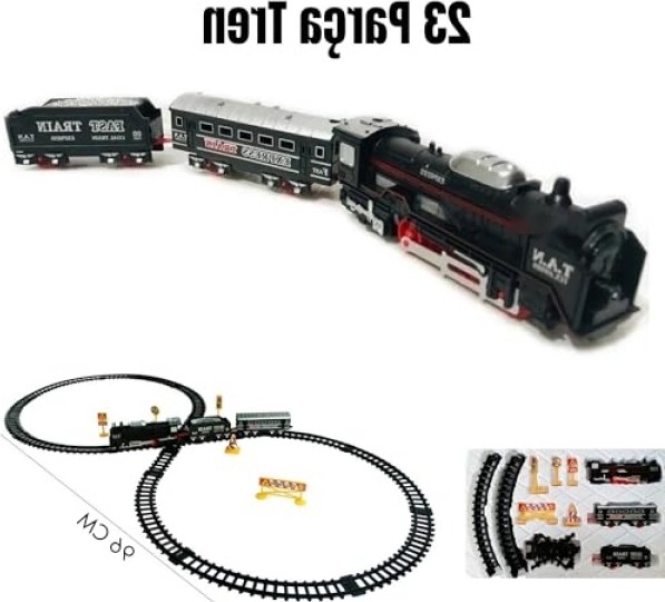 Aesco Işıklı 23 Parça Klasik Tren Seti - 96 Cm, 3 Farklı Ray Modeli