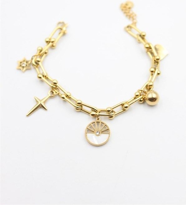 Hace Bazaar Charm Tfn Zincir Bileklik - Altın -Hcb