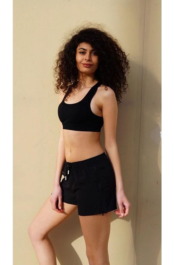 Miami Beach Kadın Sarı Düz Renk Iki Yan Fermuarlı Mini Boy Mayo Deniz Şortu 816-S görsel 5