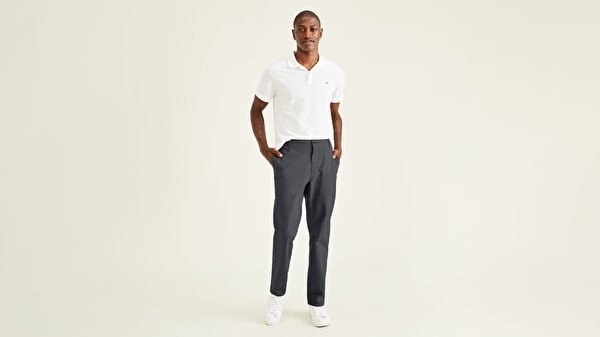 Dockers Smart 360 Flex Koyu Gri Ultimate Straight Fit Chino Pantolon görsel 4