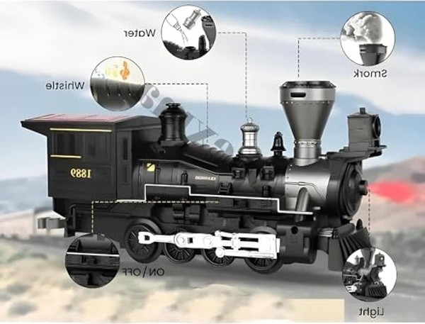 Aesco Işıklı ve Sesli Buharlı Tren Seti - 29 Parça Raylı Set görsel 2