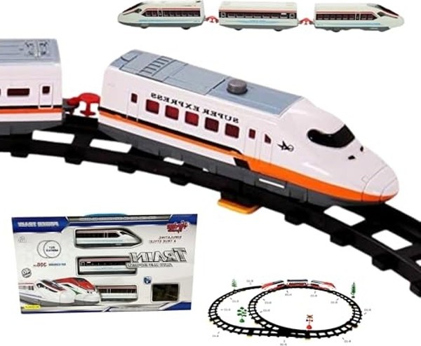 Die Grup 308 cm Uzunluğunda Pilli Işıklı Tren Seti - 40 Parça Kavisli Raylar